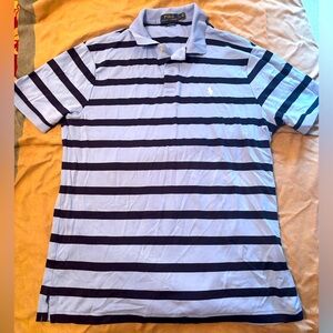 Polo blue striped polo/golf shirt size L